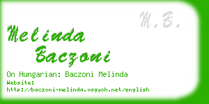 melinda baczoni business card